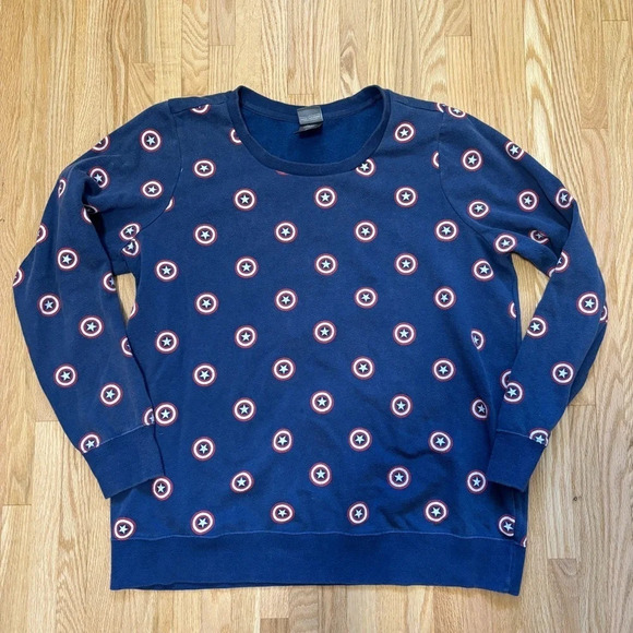 Rare 2017 Her Universe Captain America Marvel Crewneck Sweater / Pullover Sz XL - Picture 1 of 4